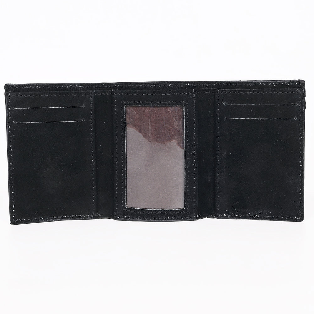 American Darling Suede Card Wallet with White Stitch Design