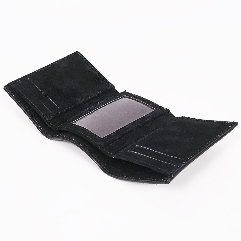 American Darling Suede Card Wallet with White Stitch Design
