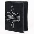 American Darling Suede Card Wallet with White Stitch Design