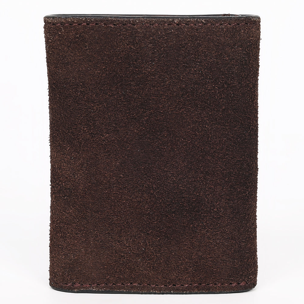 American Darling Suede Card Wallet with White Stitch Design