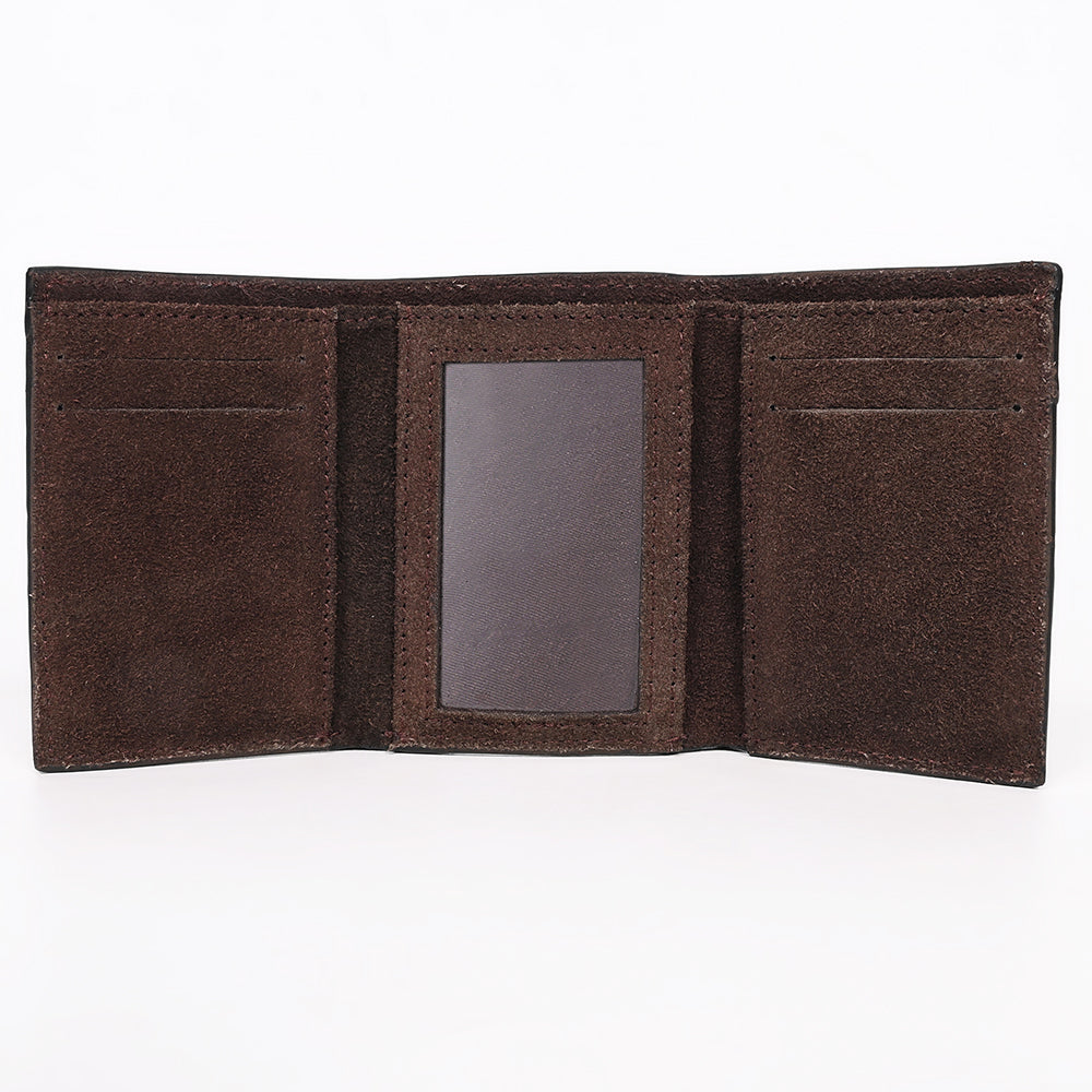 American Darling Suede Card Wallet with White Stitch Design