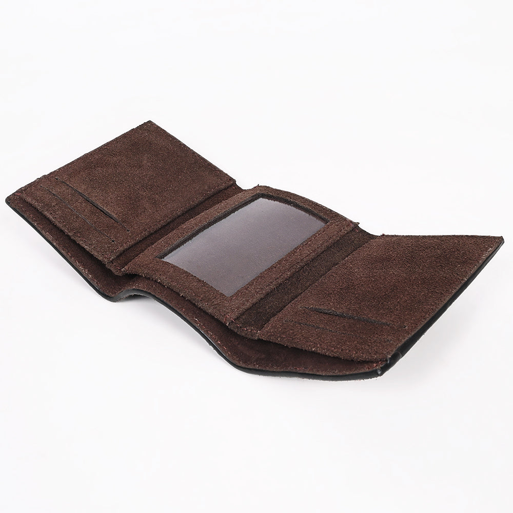 American Darling Suede Card Wallet with White Stitch Design