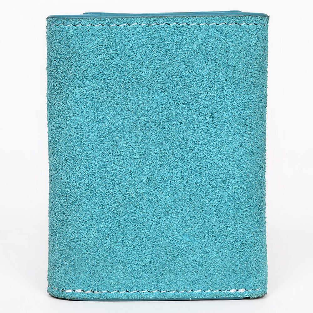 American Darling Suede Card Wallet with White Stitch Design