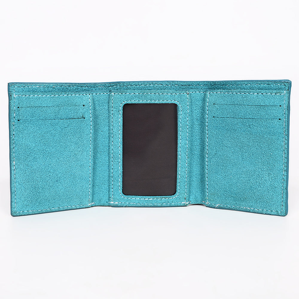 American Darling Suede Card Wallet with White Stitch Design