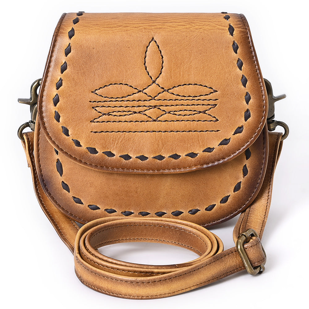 American Darling Crossbody Hand Tooled Genuine Leather