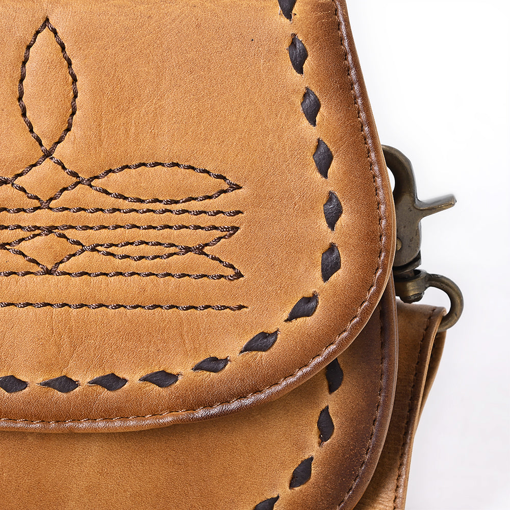 American Darling Crossbody Hand Tooled Genuine Leather