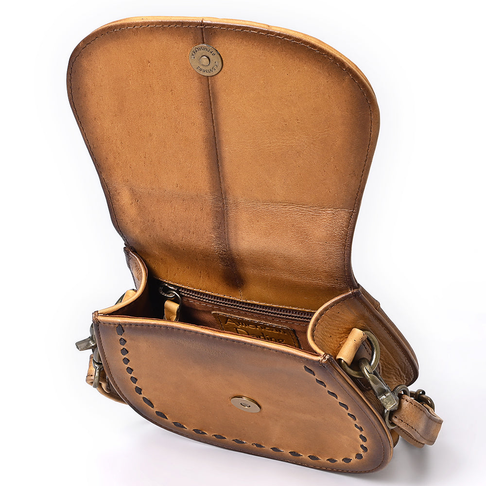 American Darling Crossbody Hand Tooled Genuine Leather