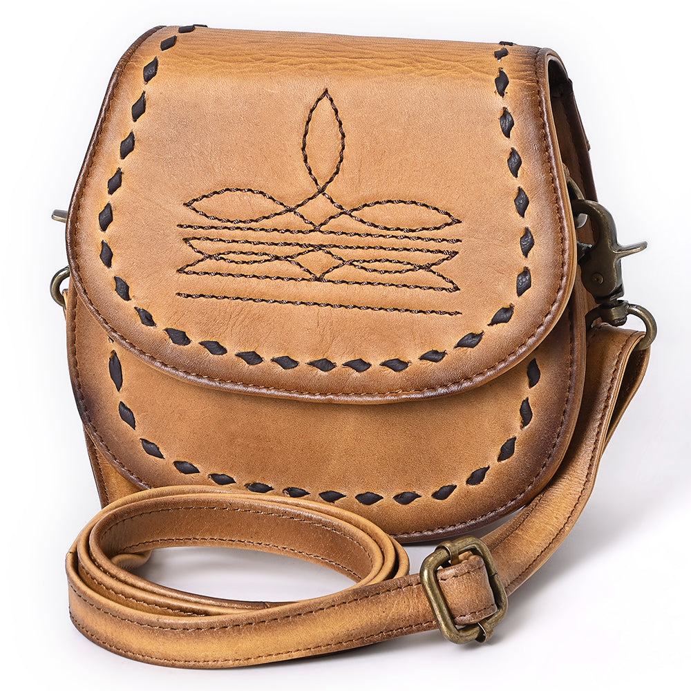 American Darling Crossbody Hand Tooled Genuine Leather