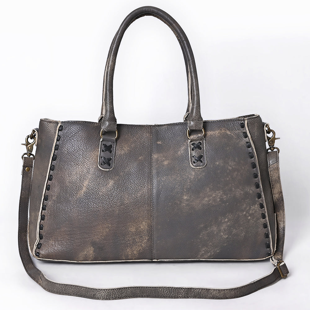 American Darling Tote Bag - Genuine Vegetable-Tanned Leather Western Purse with Buck Stitching & YKK Zipper