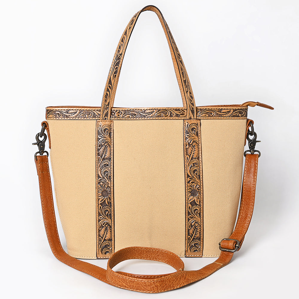 American Darling Tote Hand Tooled Saddle Blanket Genuine Leather