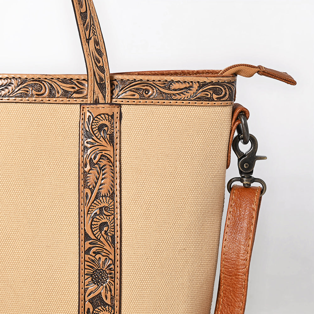 American Darling Tote Hand Tooled Saddle Blanket Genuine Leather