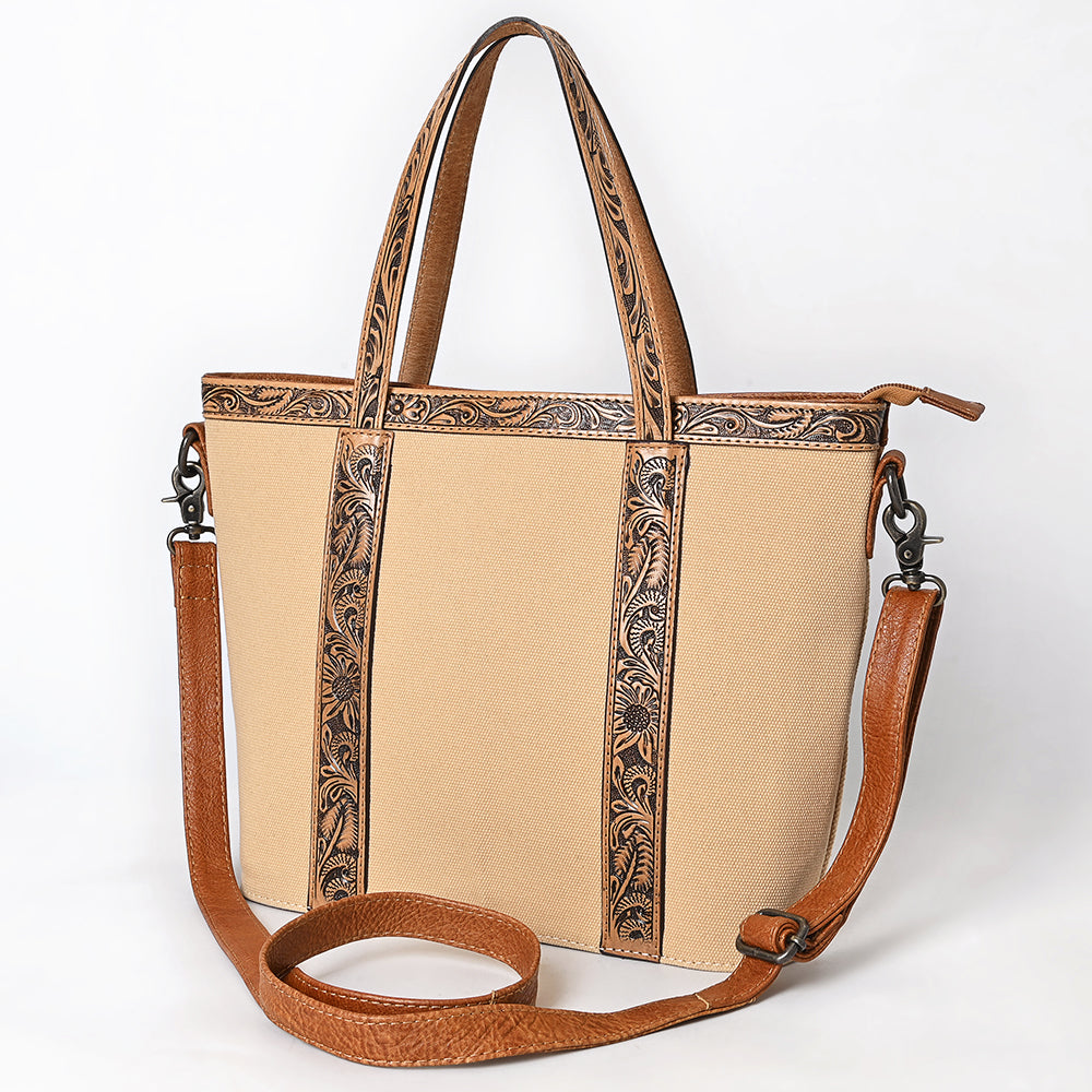 American Darling Tote Hand Tooled Saddle Blanket Genuine Leather
