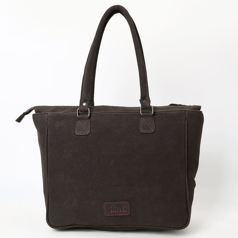 Ohlay Tote Upcycled Canvas Genuine Leather