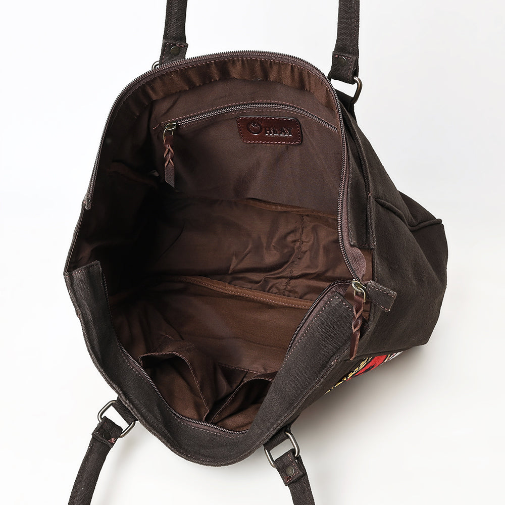 Ohlay Tote Upcycled Canvas Genuine Leather