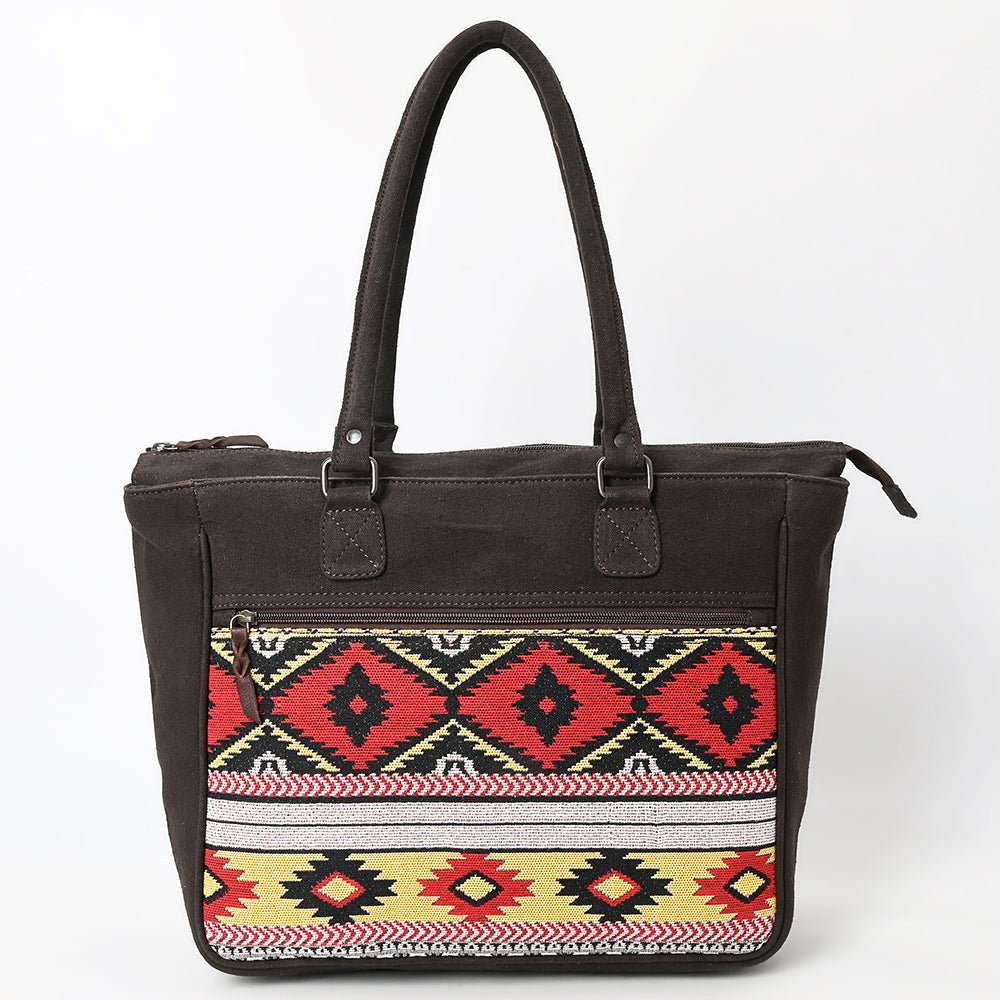 Ohlay Tote Upcycled Canvas Genuine Leather