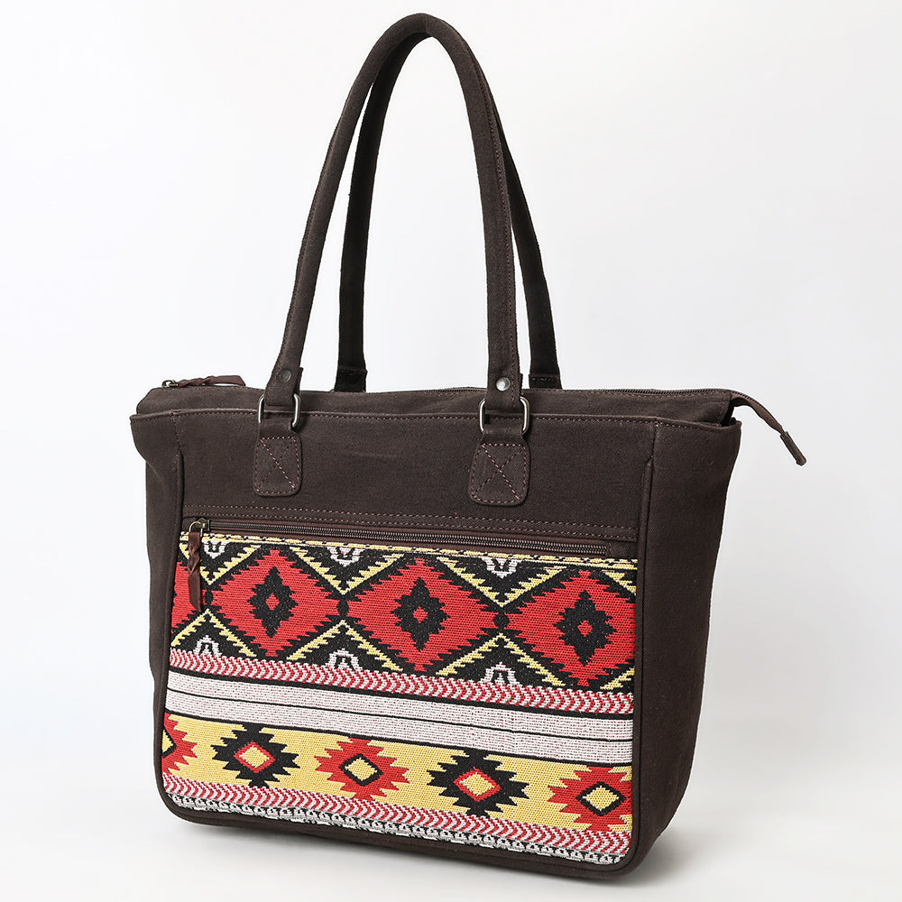 Ohlay Tote Upcycled Canvas Genuine Leather
