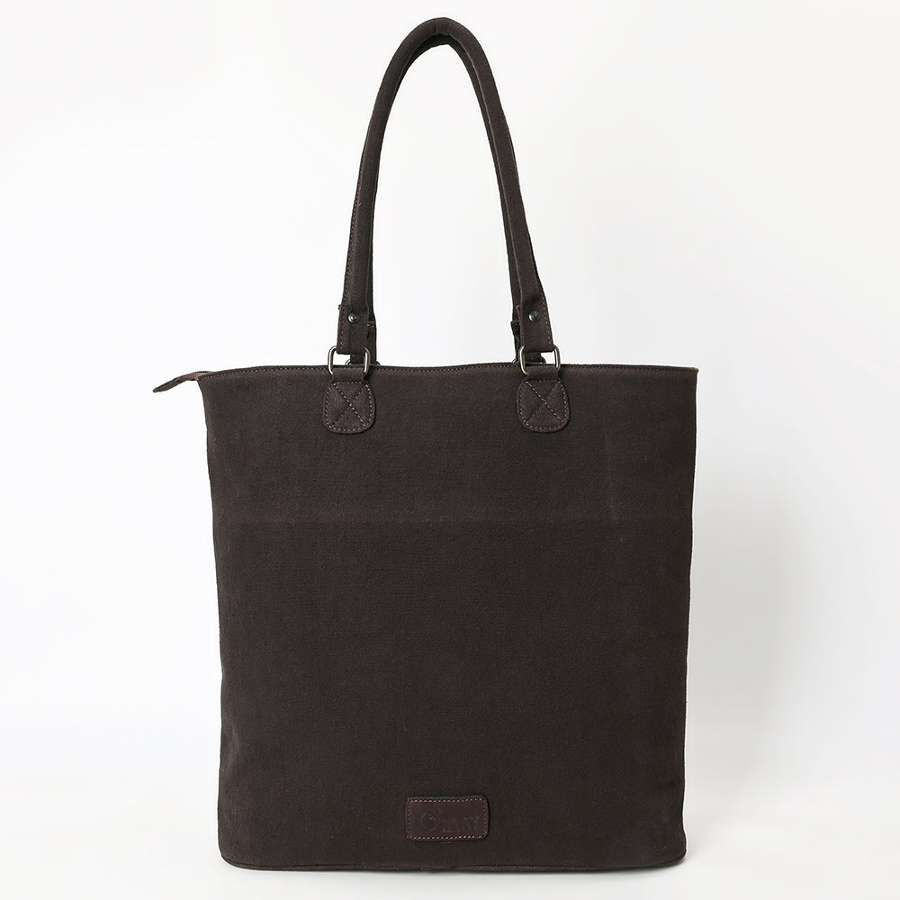 Ohlay Tote Hair-On Upcycled Canvas Genuine Leather