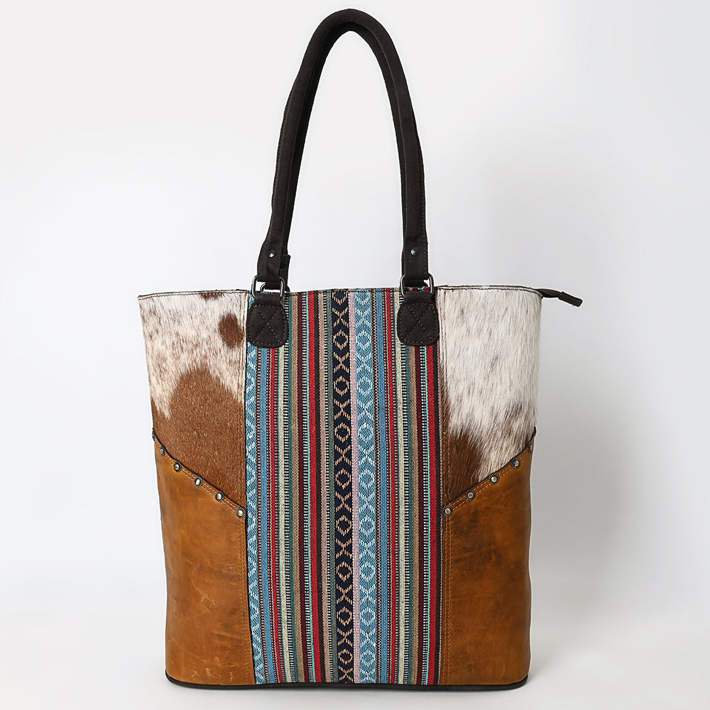 Ohlay Tote Hair-On Upcycled Canvas Genuine Leather