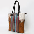 Ohlay Tote Hair-On Upcycled Canvas Genuine Leather