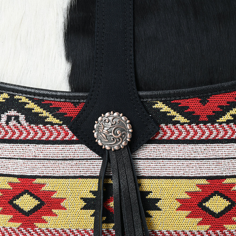 Ohlay Crossbody Hair-On Upcycled Canvas Genuine Leather
