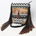Ohlay Large Crossbody Hair-On Upcycled Canvas Genuine Leather