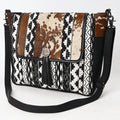 Ohlay Crossbody Hair-On Upcycled Canvas Genuine Leather
