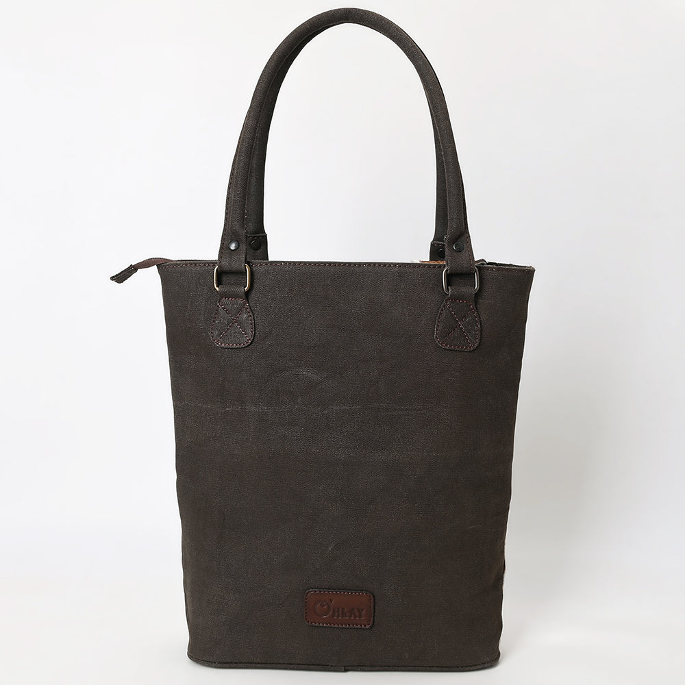 Ohlay Tote Hair-On Upcycled Canvas Genuine Leather