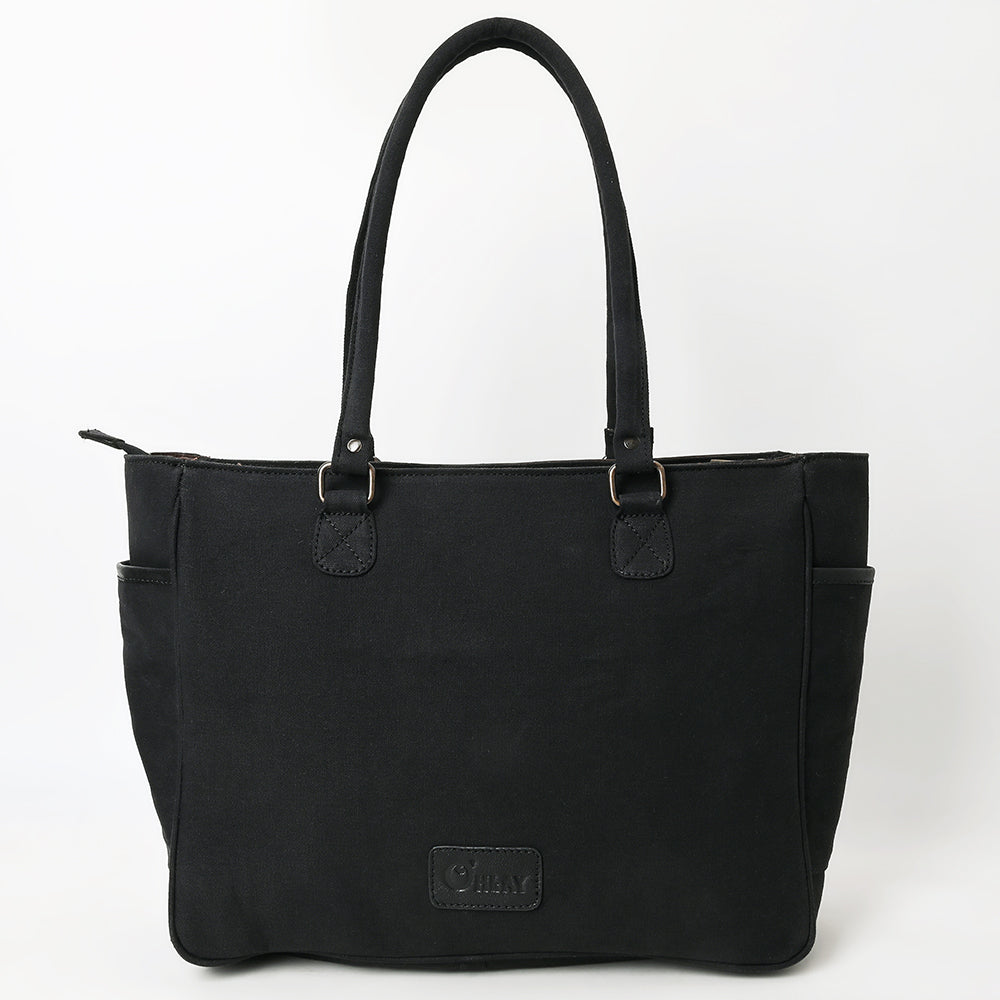 Ohlay Tote Hair-On Upcycled Canvas Genuine Leather
