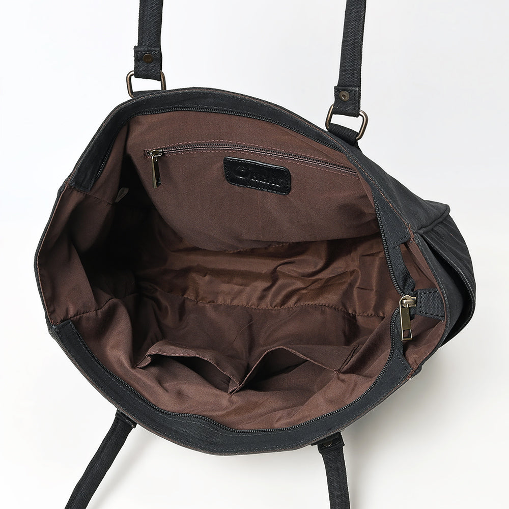 Ohlay Tote Hair-On Upcycled Canvas Genuine Leather