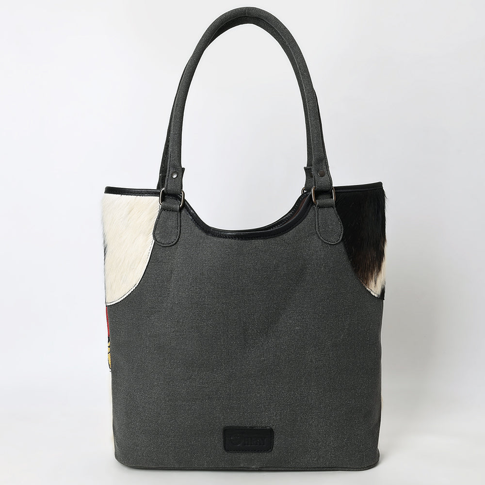 Ohlay Tote Hair-On Upcycled Canvas Genuine Leather