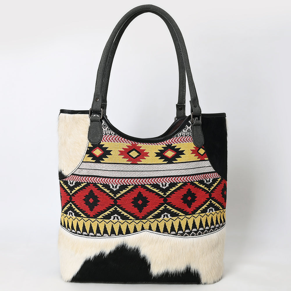 Ohlay Tote Hair-On Upcycled Canvas Genuine Leather