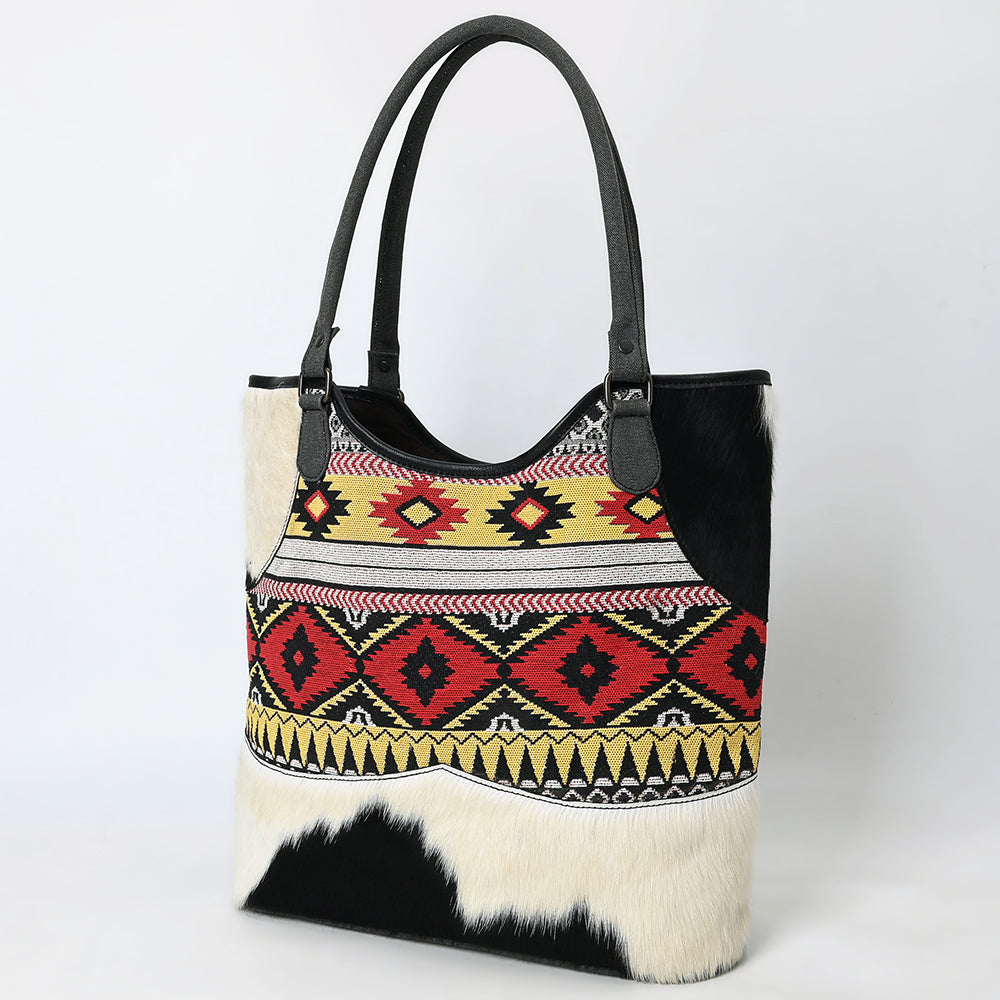 Ohlay Tote Hair-On Upcycled Canvas Genuine Leather