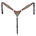 HILASON Western Horse Hand Carved American Leather Breast Collar Headstall