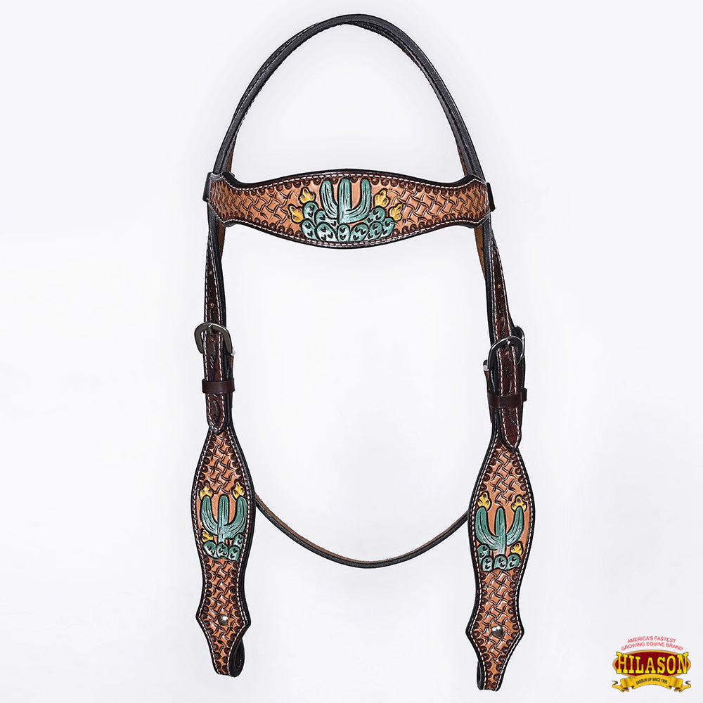 HILASON Western Horse Hand Carved American Leather Breast Collar Headstall