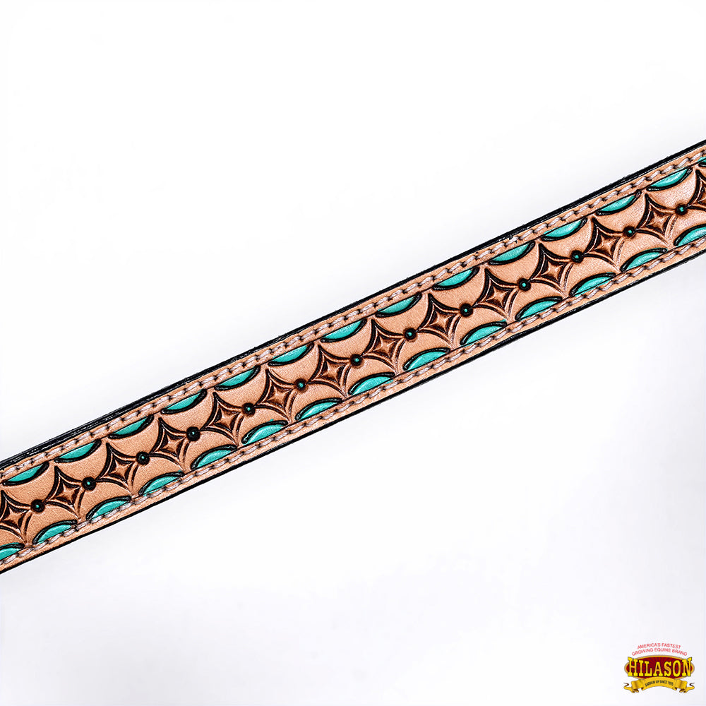 HILASON Western Horse Hand Carved American Leather Breast Collar Headstall