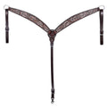 HILASON Western Horse Hand Carved American Leather Breast Collar Headstall