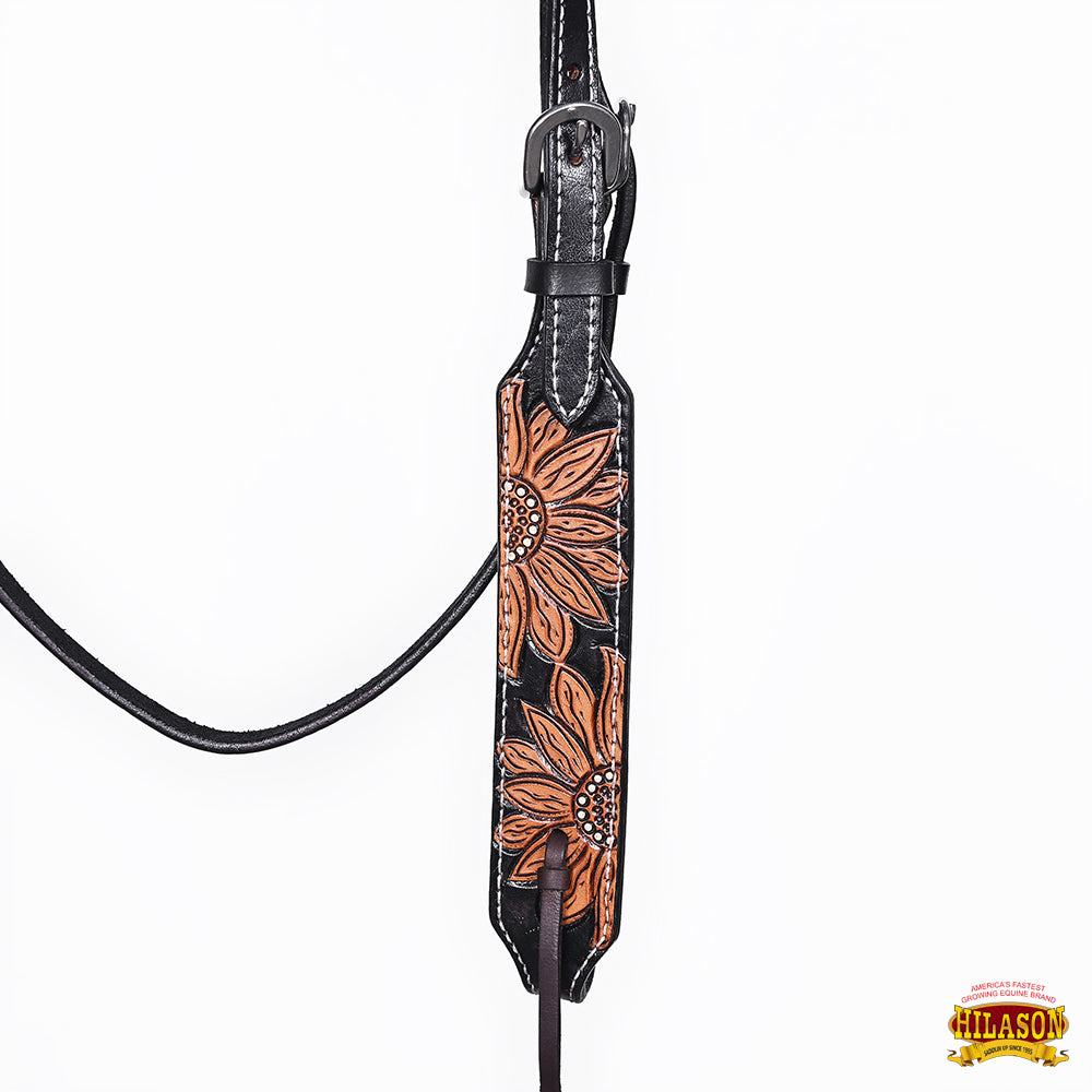 HILASON Western Horse Hand Carved American Leather Breast Collar Headstall