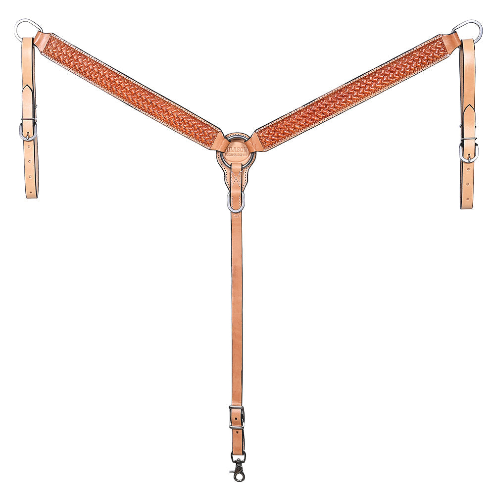 HILASON Western Horse Headstall & Breast Collar American Leather Floral Carving
