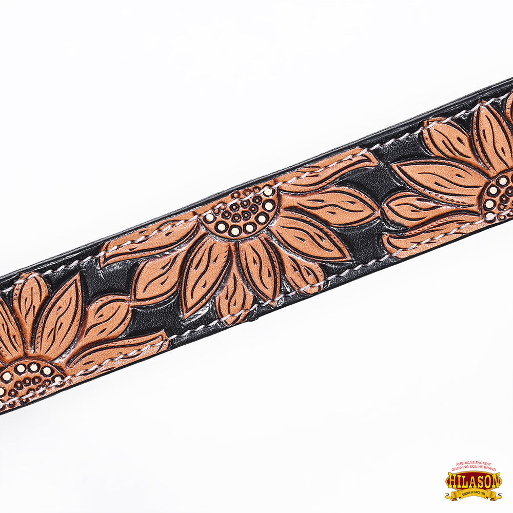 HILASON Western Horse Headstall & Breast Collar American Leather Floral Carving
