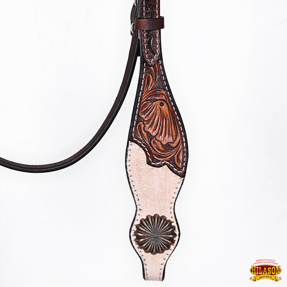 HILASON Western Horse Hand Carved American Leather Breast Collar Headstall