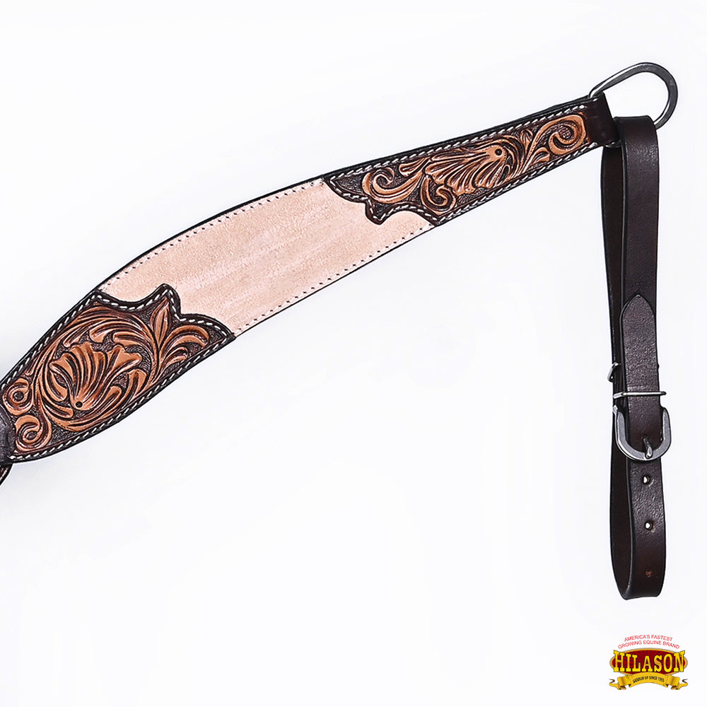 HILASON Western Horse Headstall & Breast Collar American Leather Floral Carving