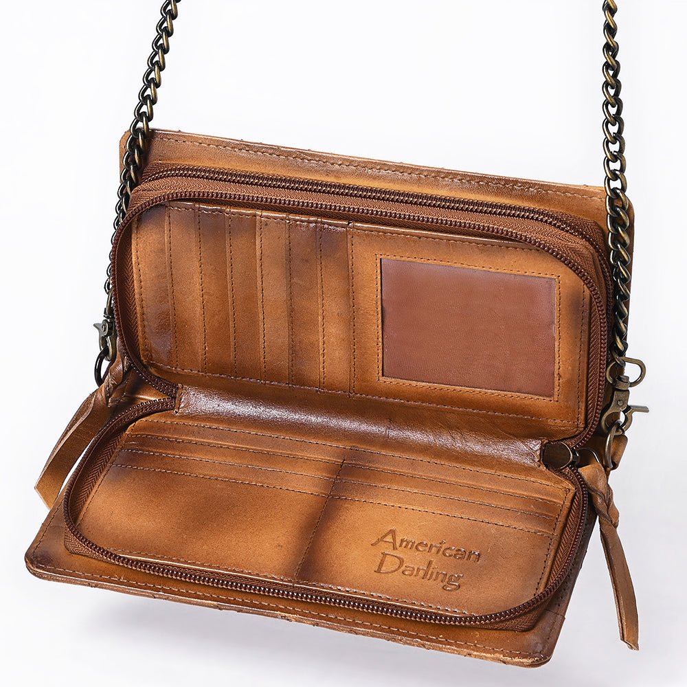 American Darling Organiser Hair-On Hand Tooled Genuine Leather