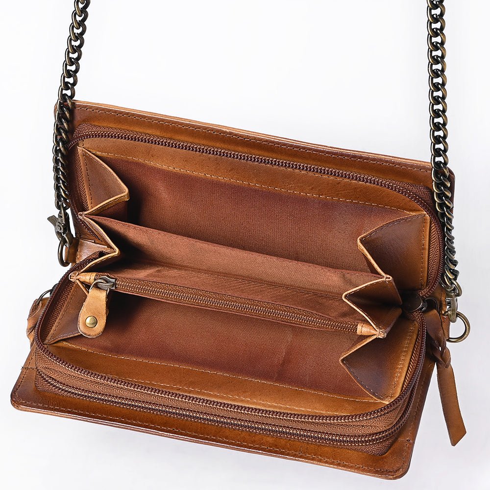 American Darling Organiser Hair-On Hand Tooled Genuine Leather