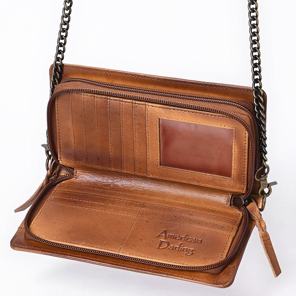 American Darling Organiser Hair-On Hand Tooled Genuine Leather