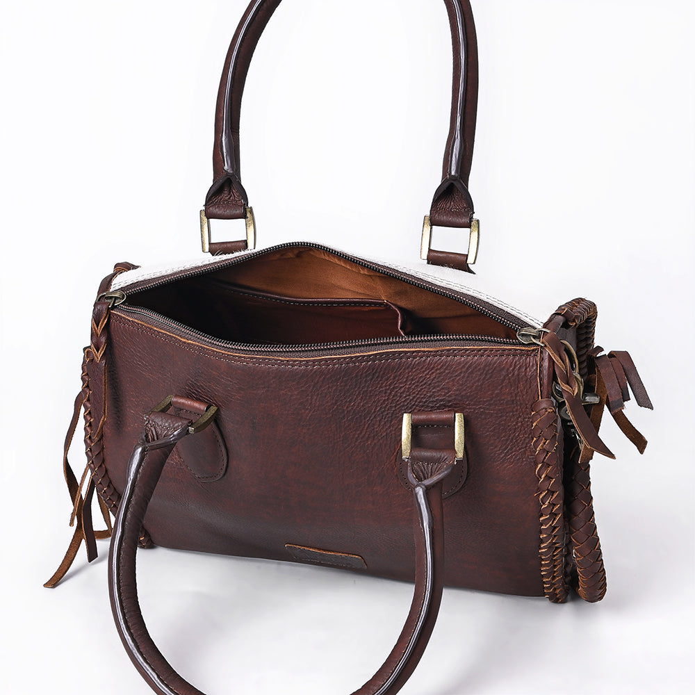 American Darling Tote Hand Tooled Hair-On Genuine Leather