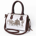 American Darling Tote Hand Tooled Hair-On Genuine Leather