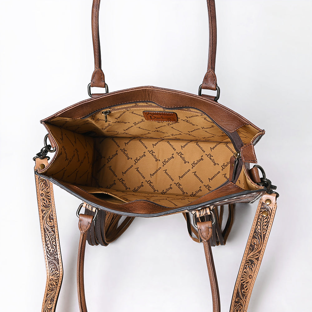 American Darling Hand Tooled Hair-On Genuine Leather