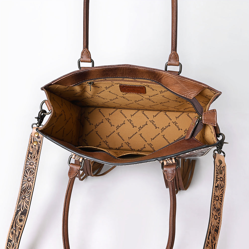American Darling Hand Tooled Hair-On Genuine Leather
