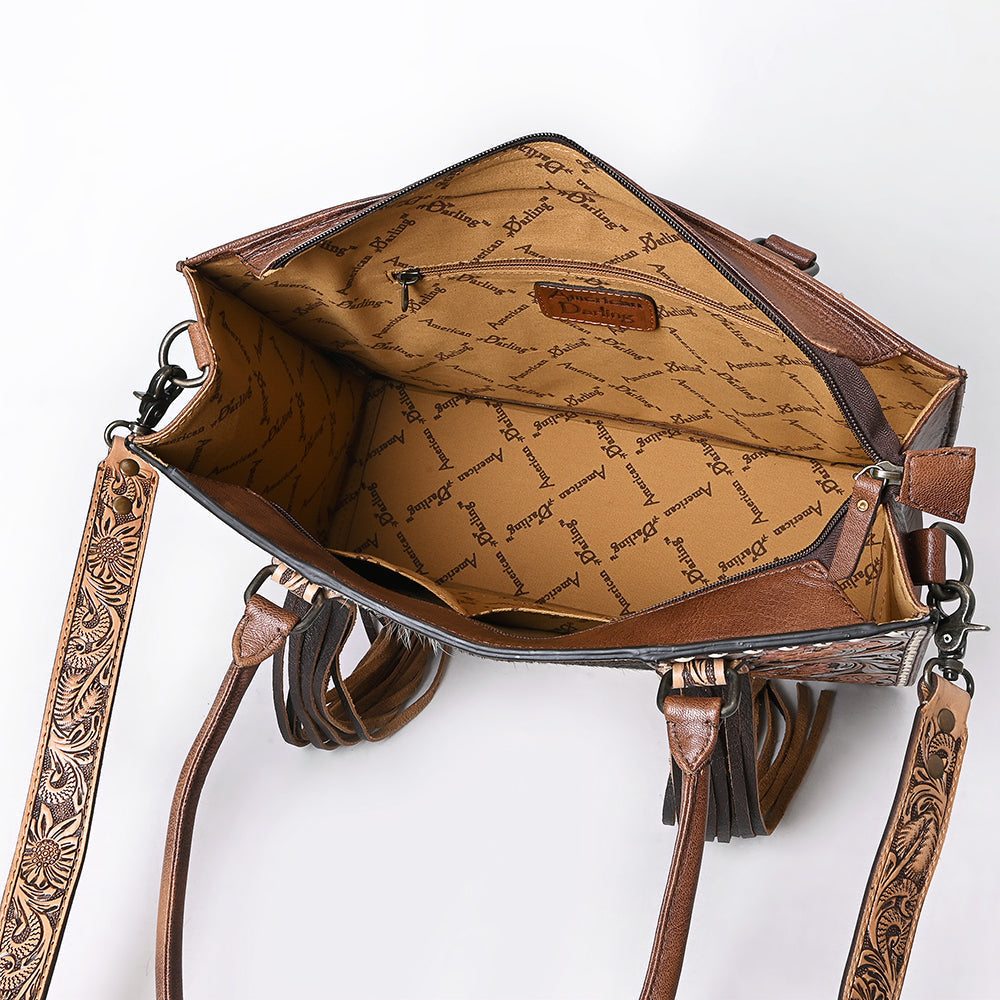 American Darling Hand Tooled Hair-On Genuine Leather