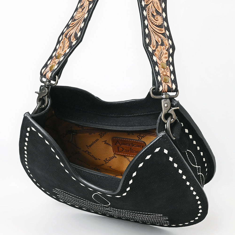 American Darling Hobo Suede Hand Tooled Genuine Leather
